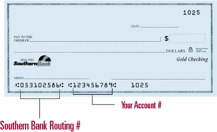 Southern Bank Check