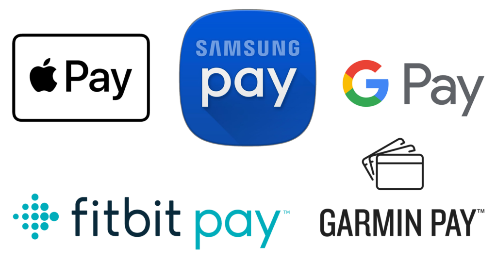 Apple Pay Samsung Pay Google Pay Fitbit Pay Garmin Pay