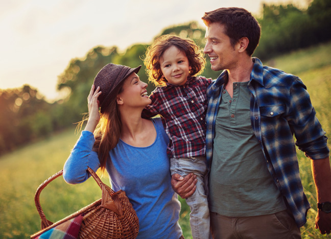 Family going to a Picnic