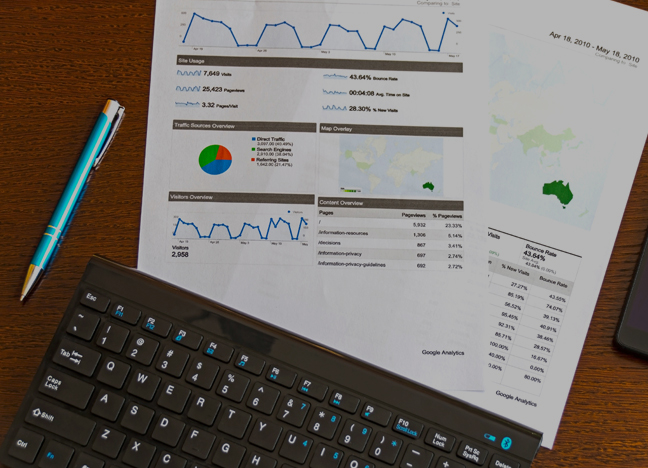 Charts and Keyboard graphic