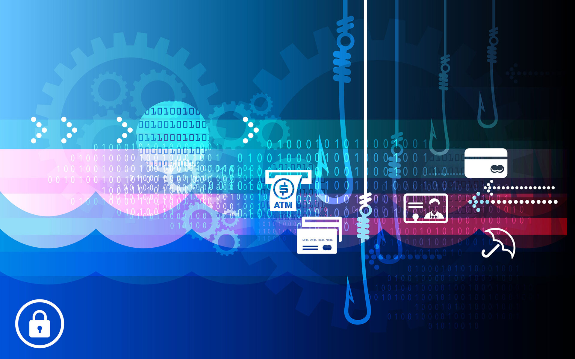 abstract illustration of various banking fraud methods